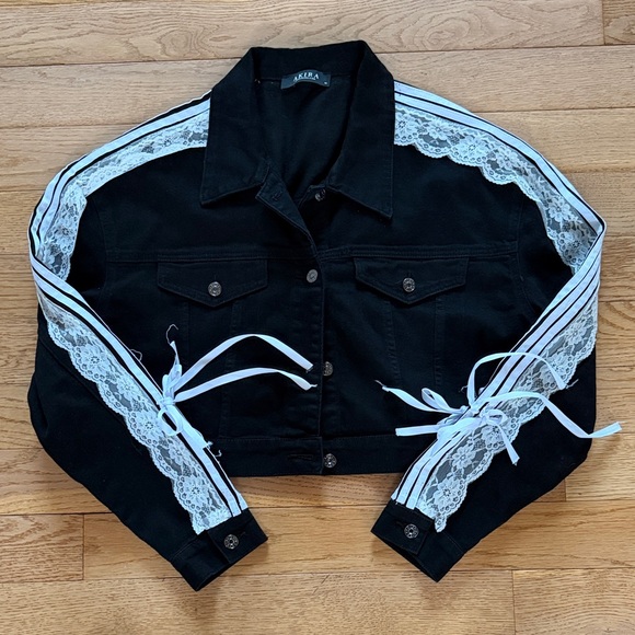 Akira Lace Denim Jacket - Picture 2 of 10